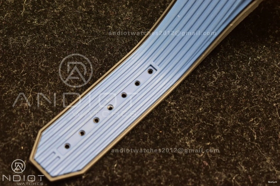 on 1:1 RG Strap Blue Unico Big Best Rubber Skeleton Blue Hublot Bang Dial ZF A1280 Edition 1122